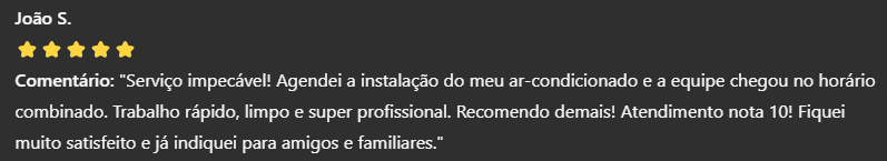 Avaliação de cliente 1